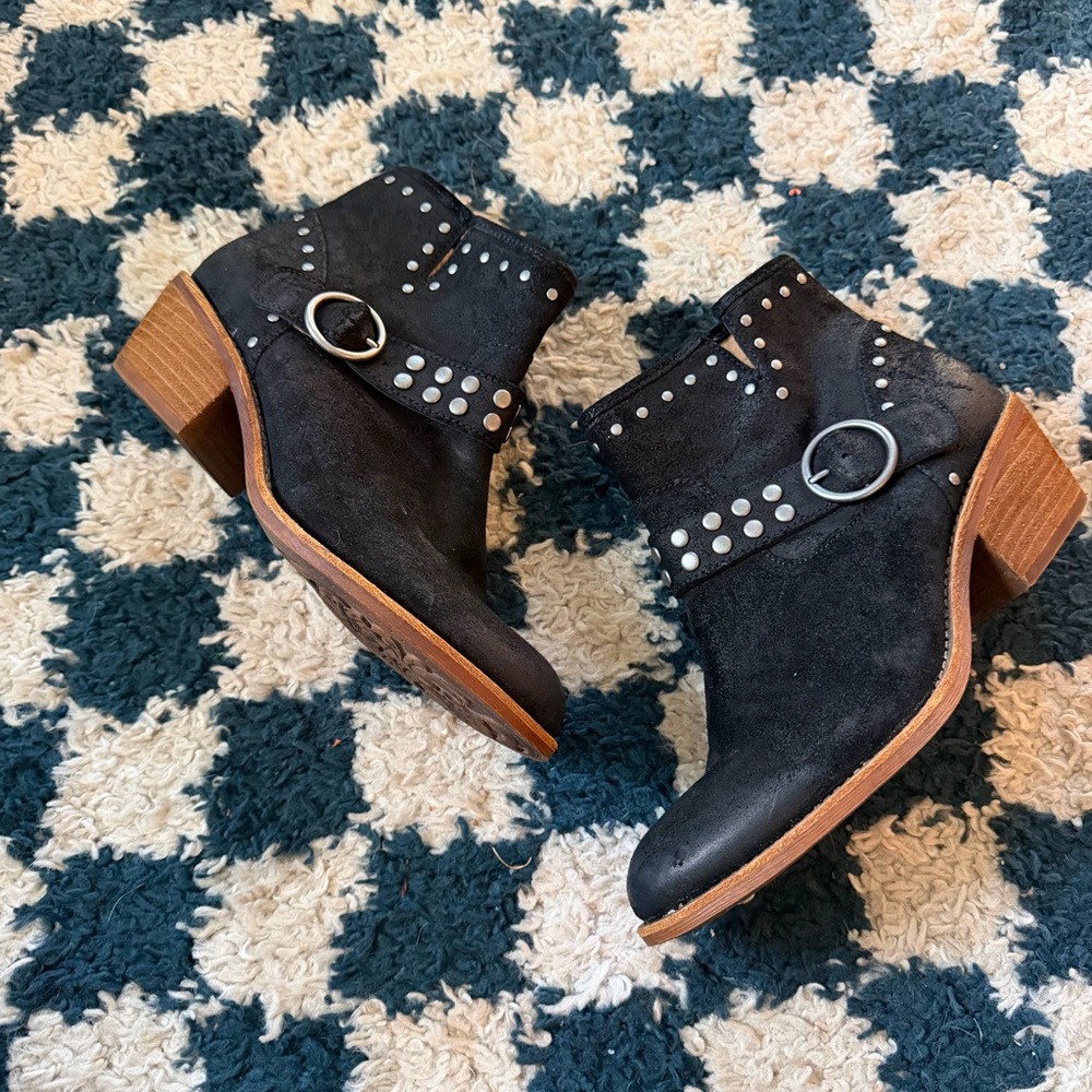 Sofft black studded ankle boots
